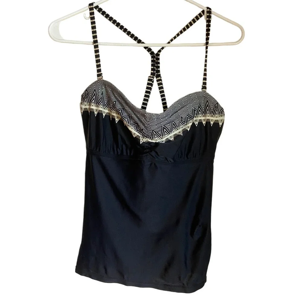 Athleta Tribal Racerback Tankini Swimsuit Size 38B C Summer Beach Vacation Pool